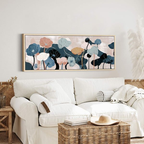Canvas wall art in interior setting.
