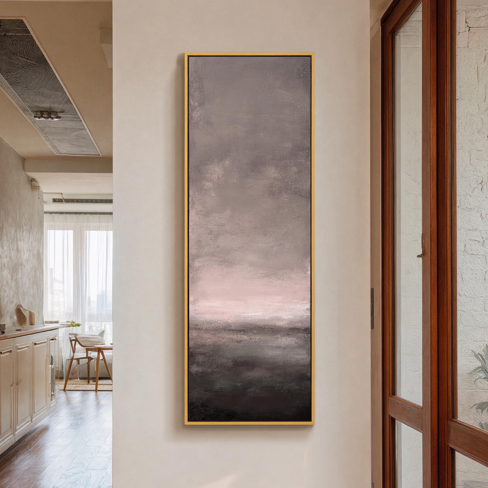 Dusty Rose Abstract Landscape Canvas Print