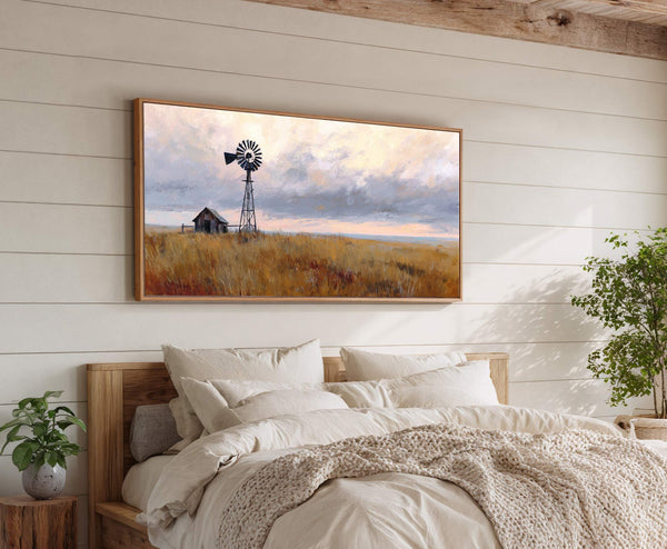 Canvas wall art in interior setting.