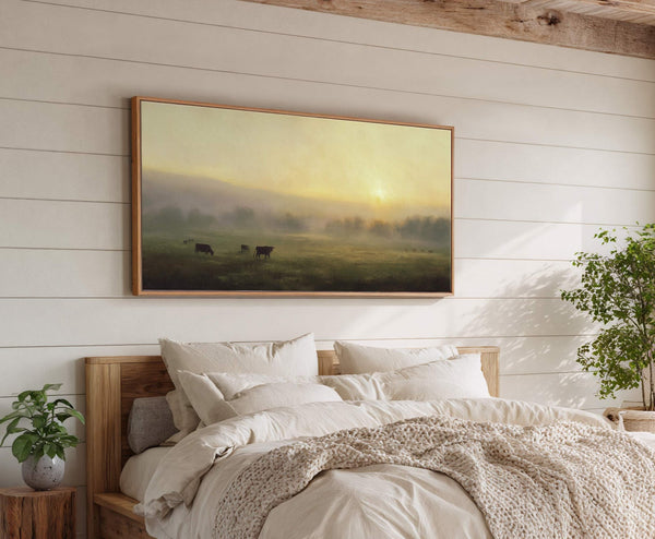 Canvas wall art in interior setting.