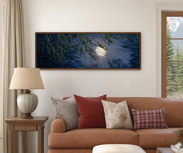 Canvas wall art in interior setting.