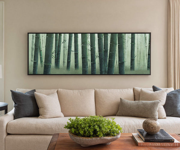 Canvas wall art in interior setting.