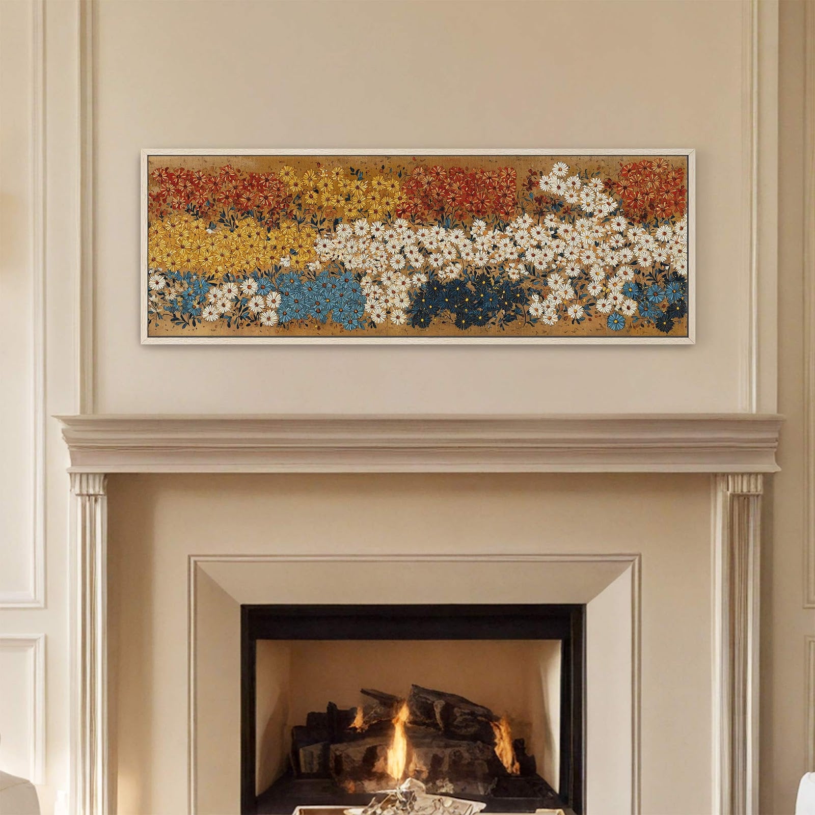 Canvas wall art in interior setting.