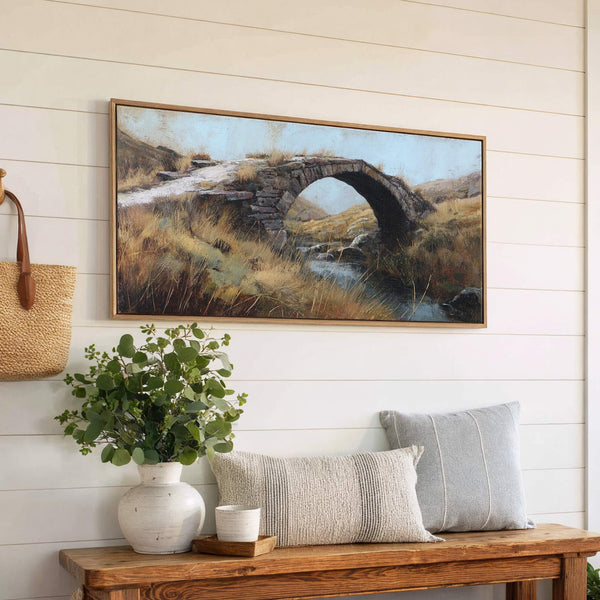 Canvas wall art in interior setting.