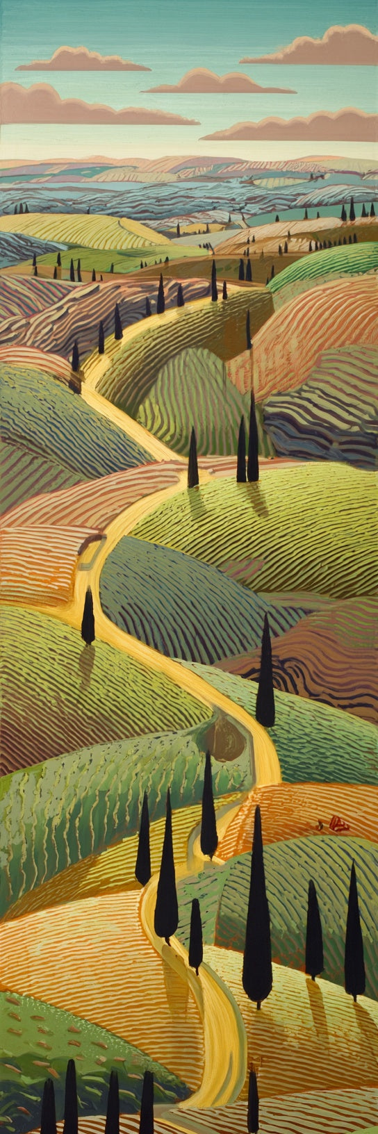 Tableau imprimé sur toile : Paysage de collines de Toscane