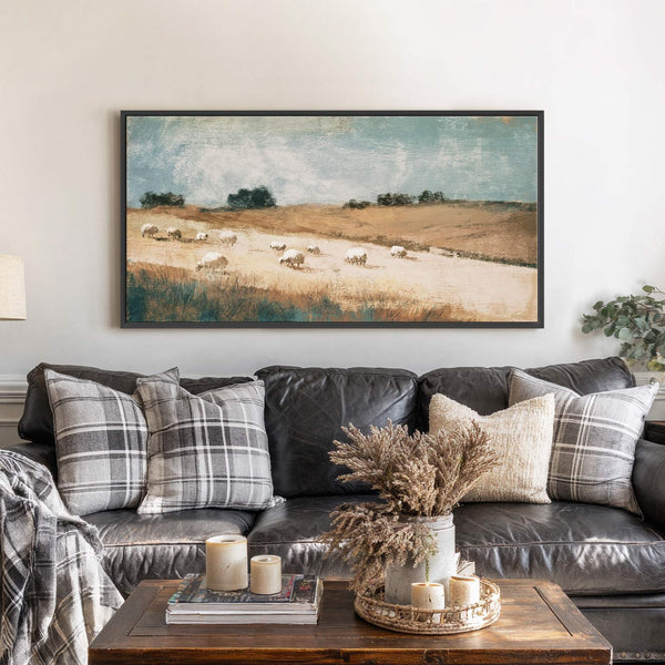 Canvas wall art in interior setting.