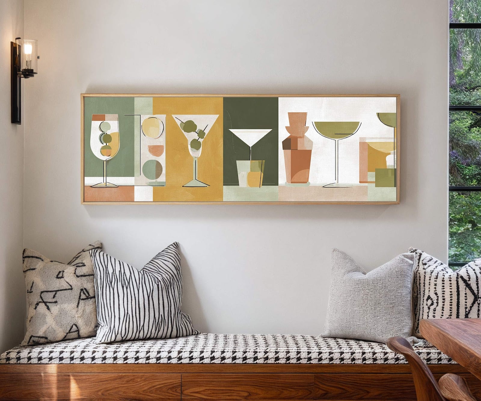 Canvas wall art in interior setting.