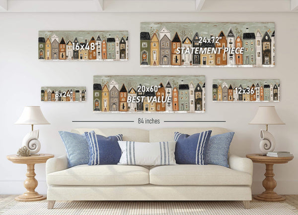 Canvas wall art in interior setting.