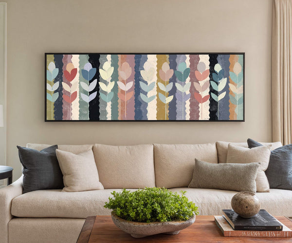 Canvas wall art in interior setting.