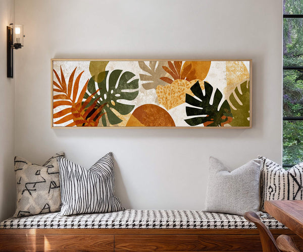 Canvas wall art in interior setting.