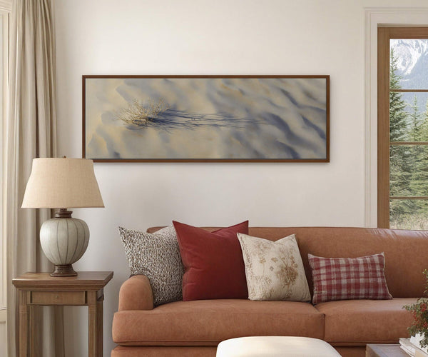 Canvas wall art in interior setting.