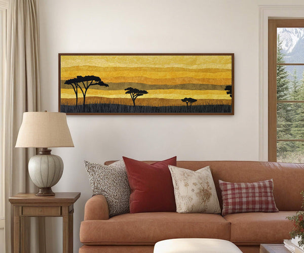 Canvas wall art in interior setting.
