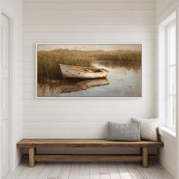 Canvas wall art in interior setting.
