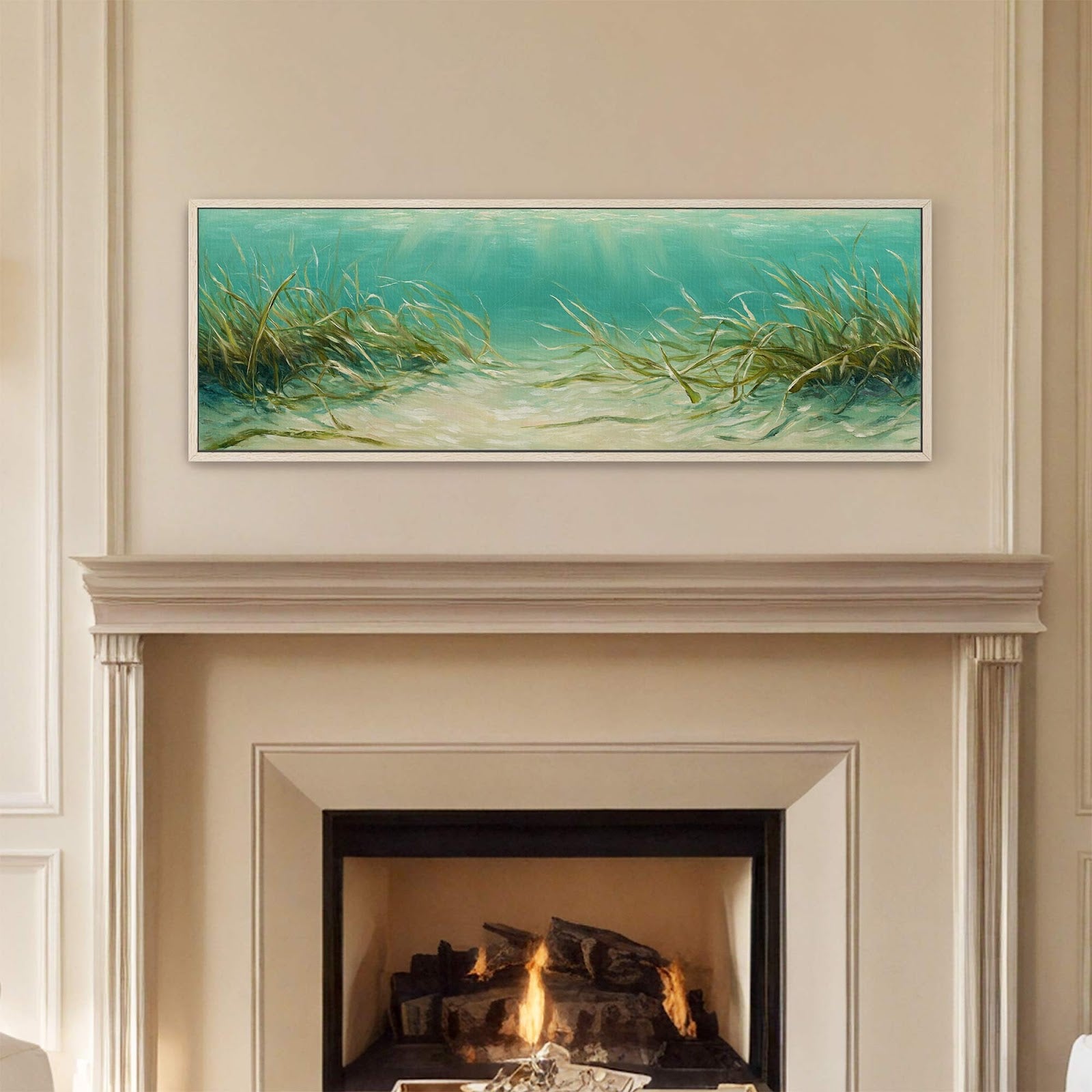 Canvas wall art in interior setting.