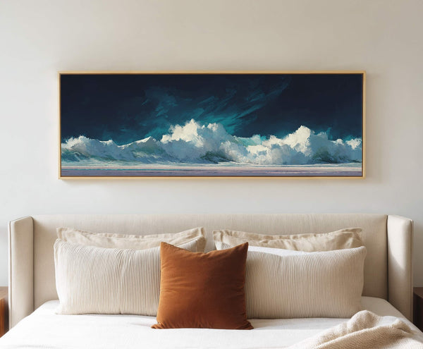Canvas wall art in interior setting.
