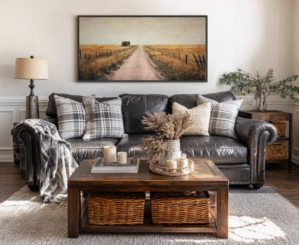 Canvas wall art in interior setting.