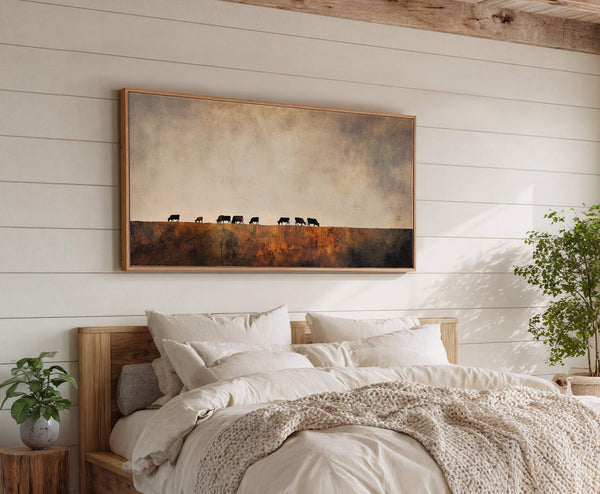 Canvas wall art in interior setting.