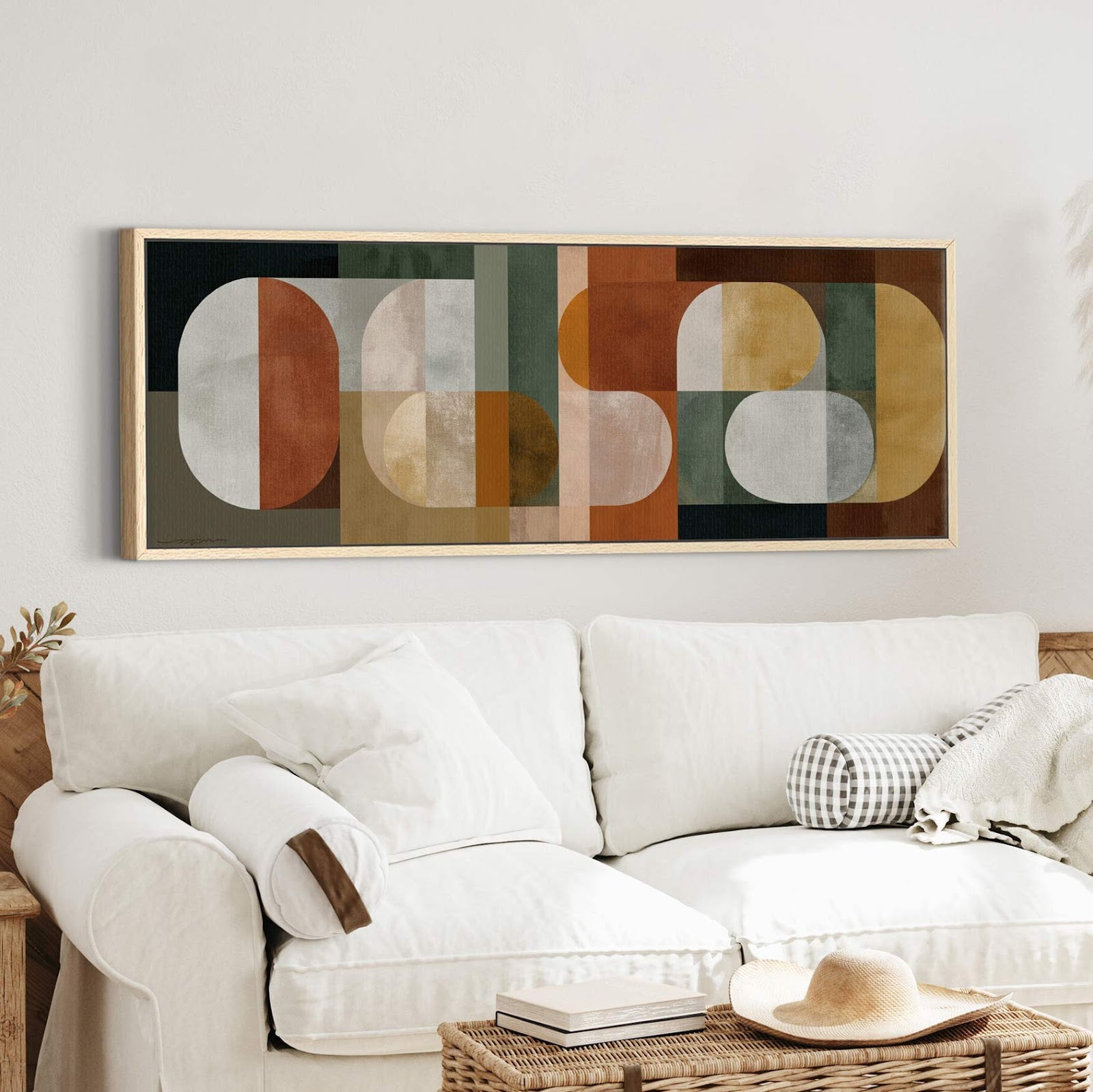 Canvas wall art in interior setting.