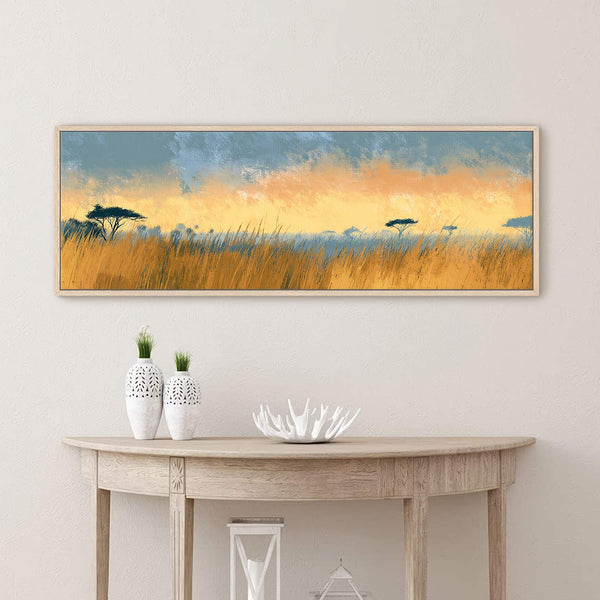 Canvas wall art in interior setting.