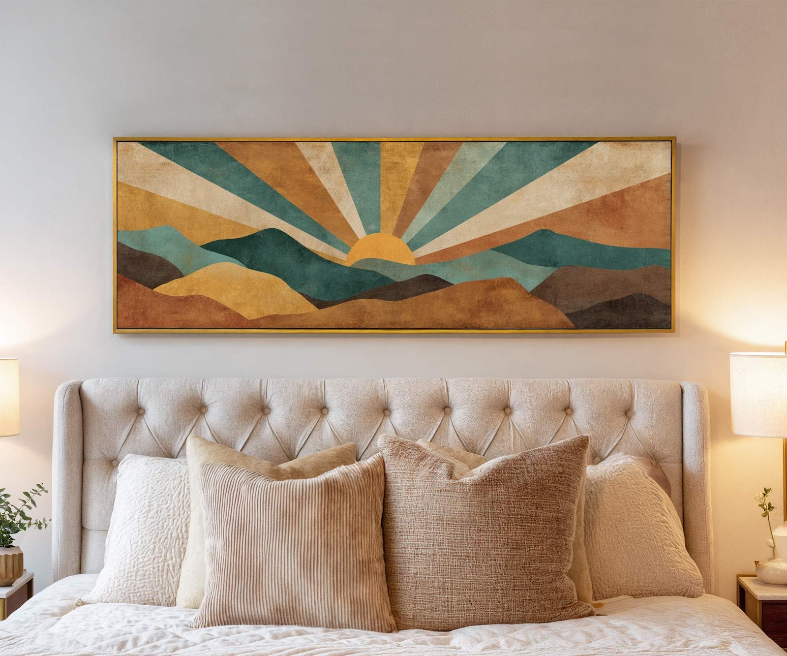 Canvas wall art in interior setting.