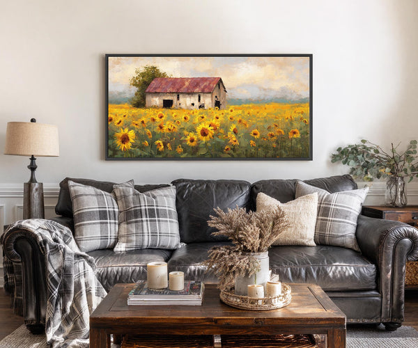 Canvas wall art in interior setting.