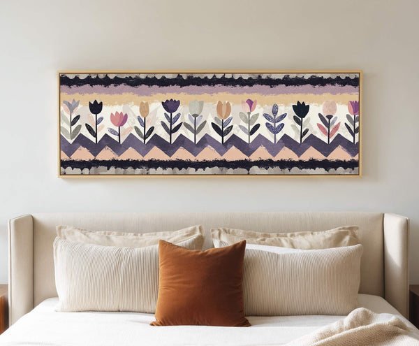 Canvas wall art in interior setting.