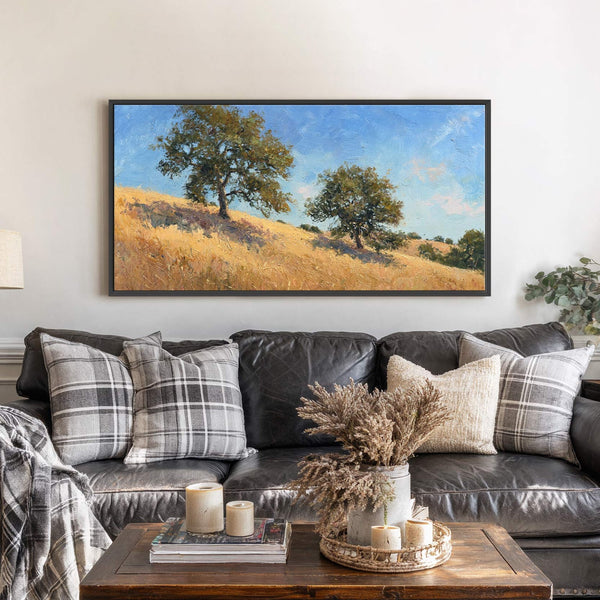 Canvas wall art in interior setting.
