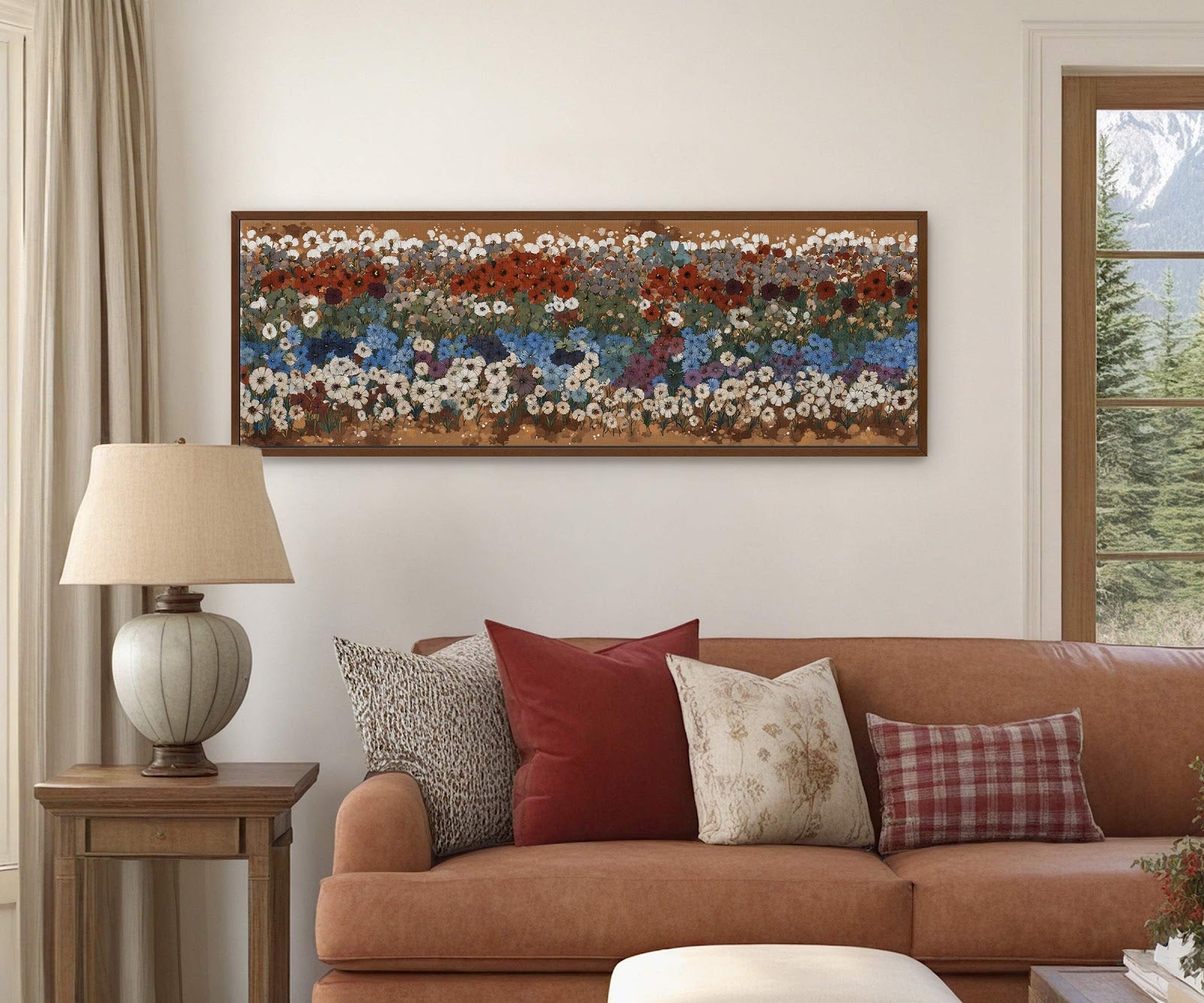 Canvas wall art in interior setting.