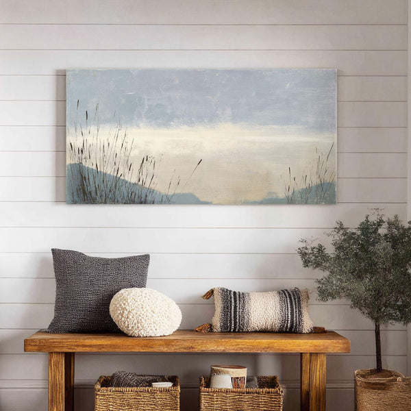 Canvas wall art in interior setting.