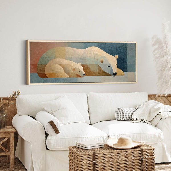 Canvas wall art in interior setting.