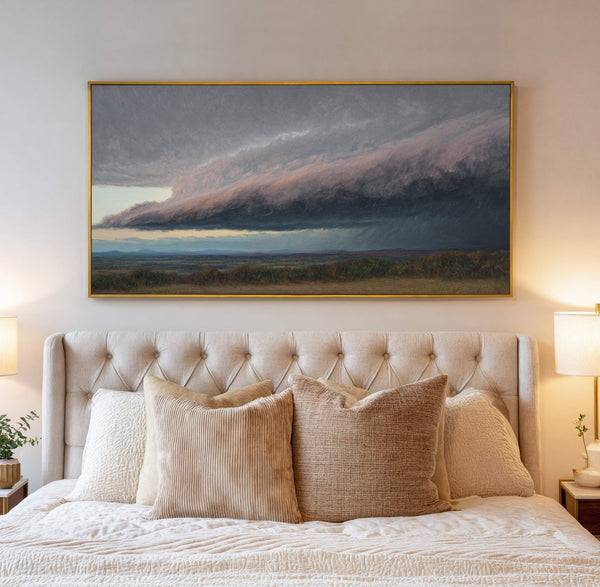 Canvas wall art in interior setting.