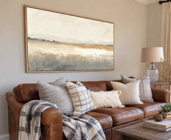 Canvas wall art in interior setting.