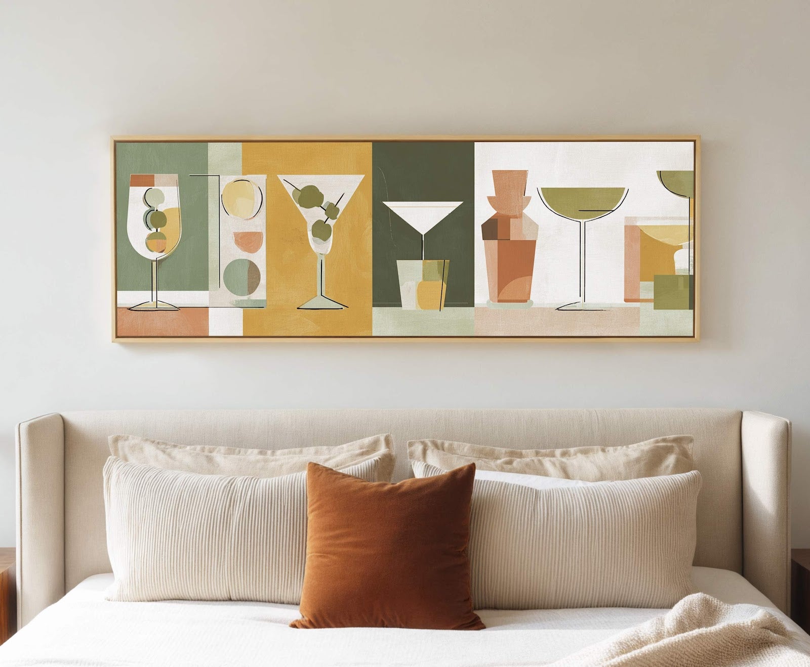 Canvas wall art in interior setting.