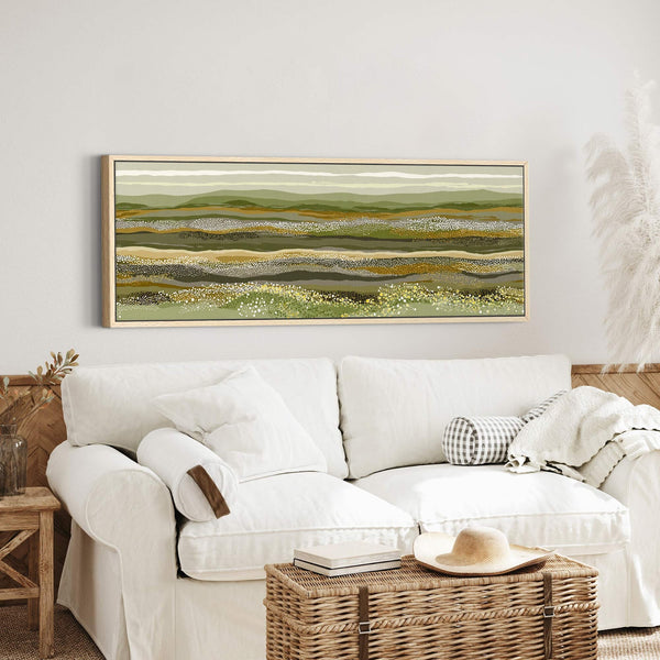 Canvas wall art in interior setting.