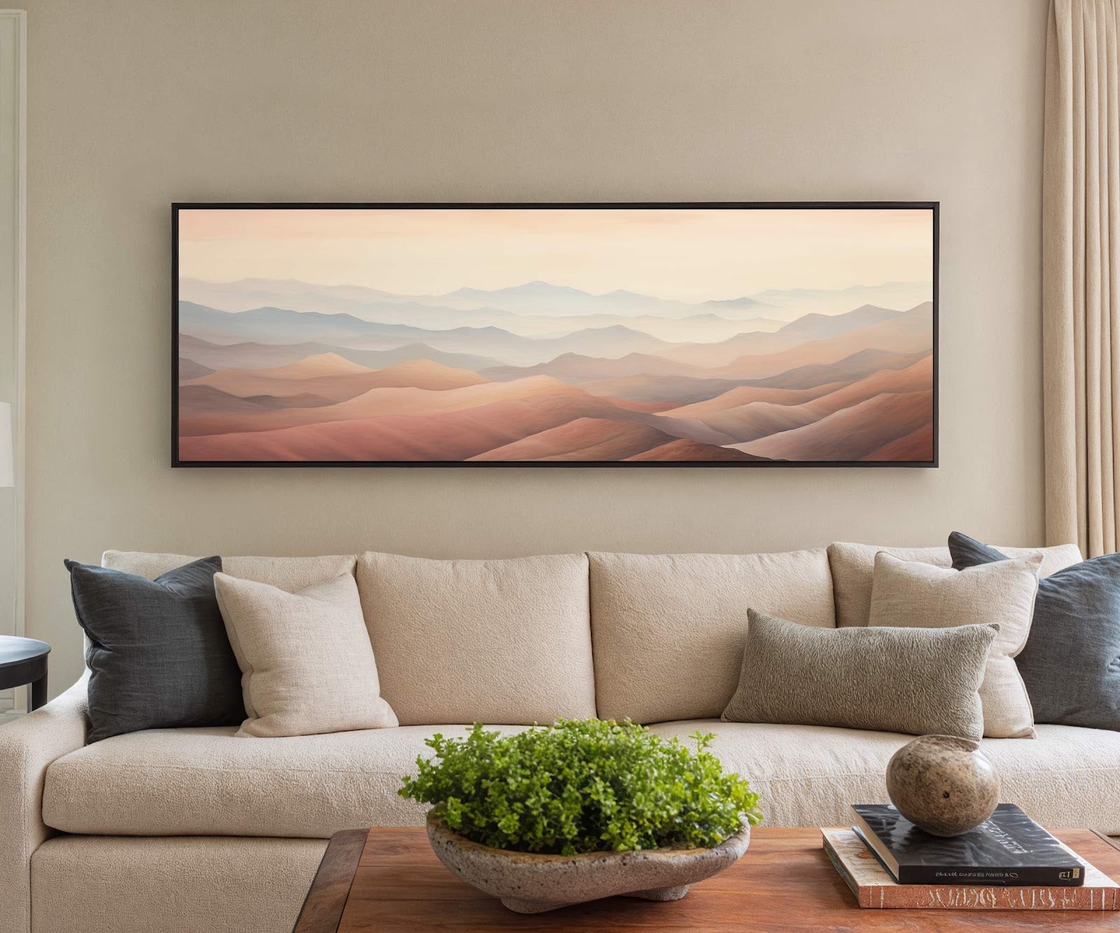 Canvas wall art in interior setting.