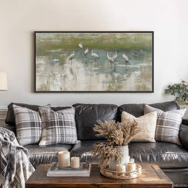 Canvas wall art in interior setting.