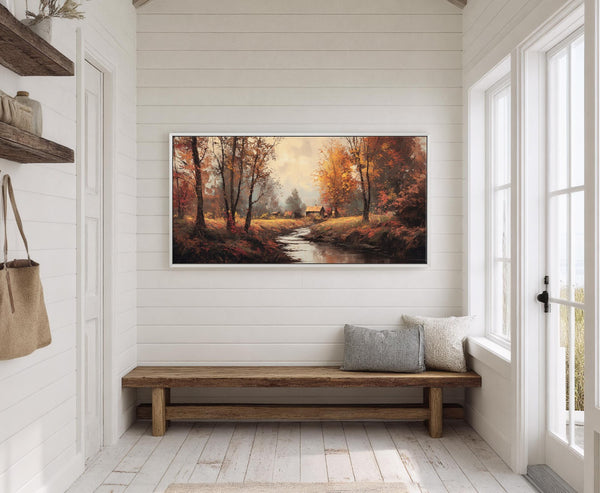 Canvas wall art in interior setting.
