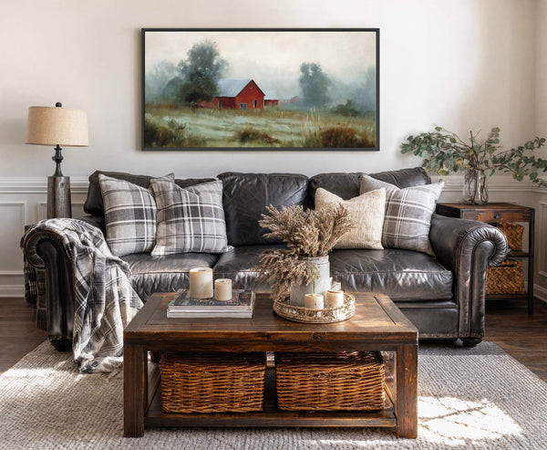 Canvas wall art in interior setting.