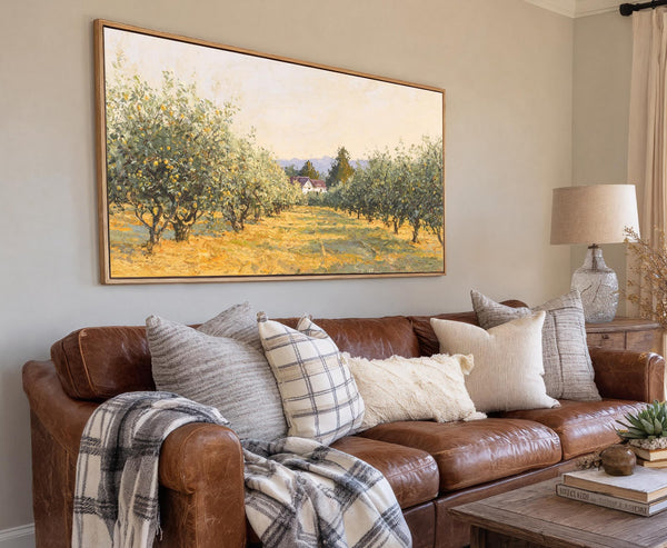 Canvas wall art in interior setting.