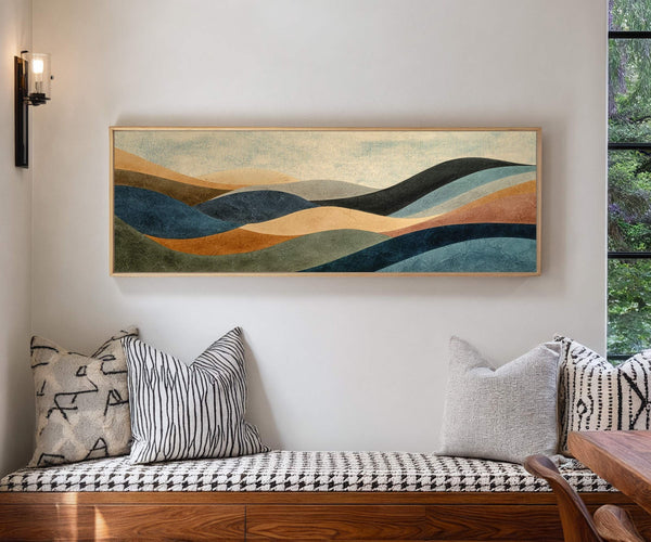 Canvas wall art in interior setting.