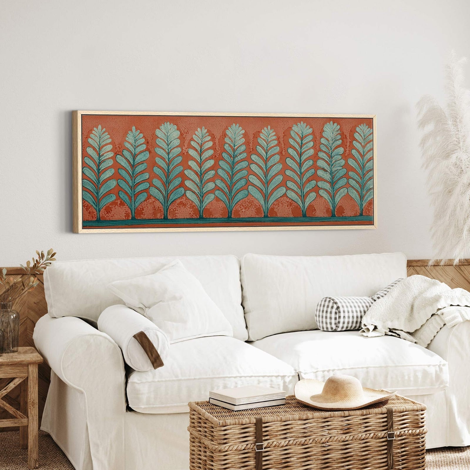 Canvas wall art in interior setting.