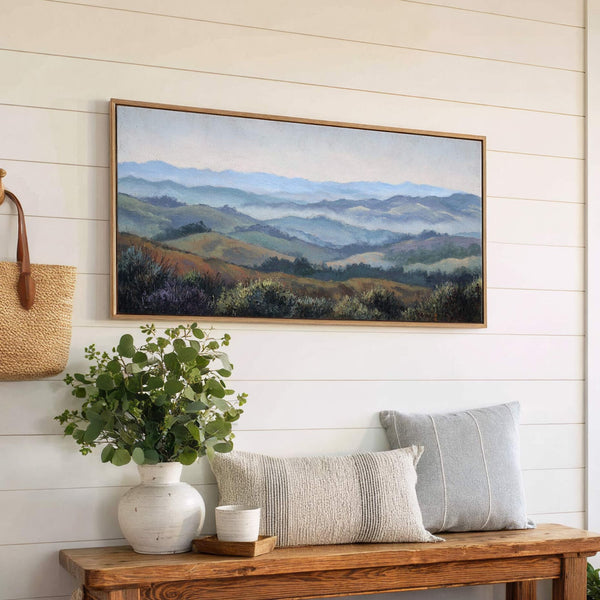 Canvas wall art in interior setting.