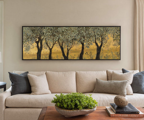 Canvas wall art in interior setting.
