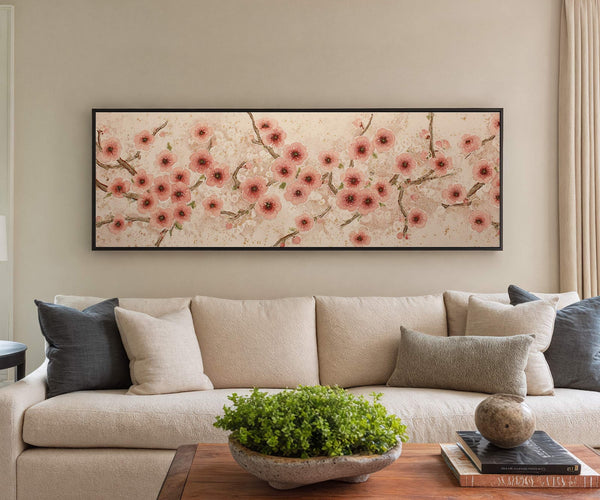 Canvas wall art in interior setting.