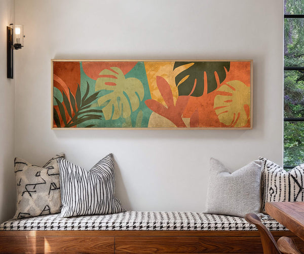 Canvas wall art in interior setting.