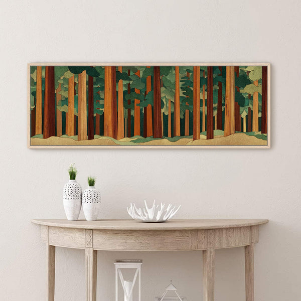 Canvas wall art in interior setting.