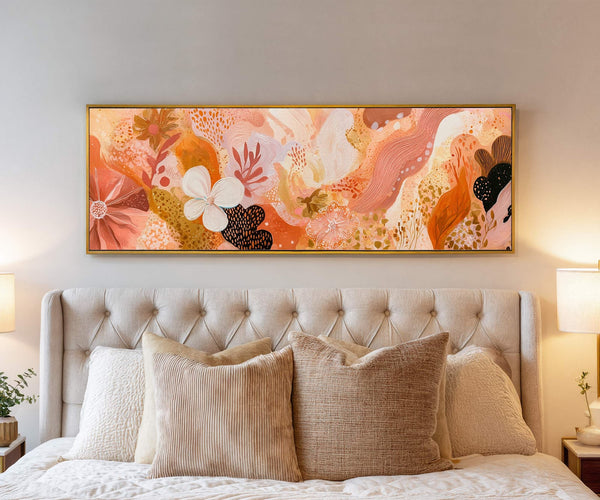 Canvas wall art in interior setting.