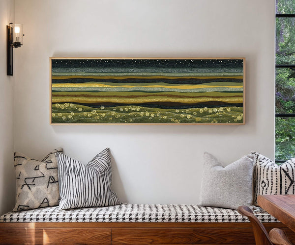 Canvas wall art in interior setting.