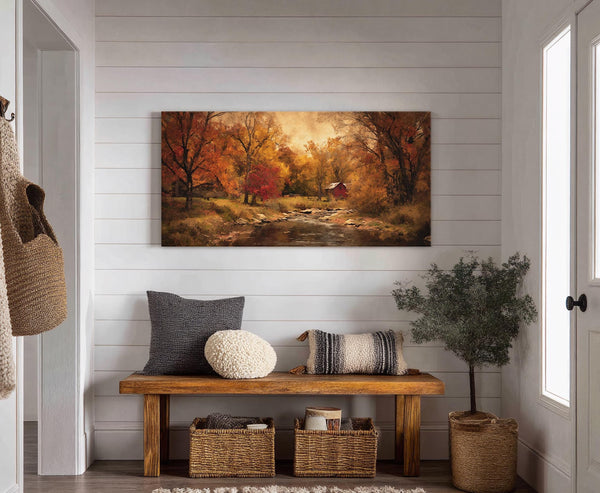 Canvas wall art in interior setting.