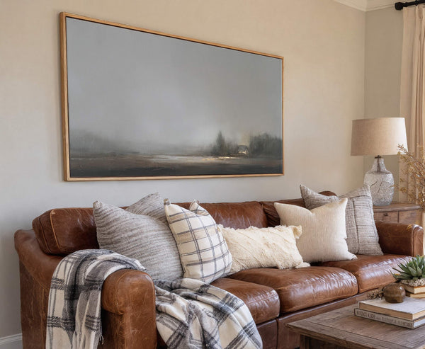 Canvas wall art in interior setting.